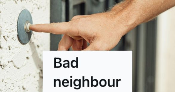 Male ringing doorbell.