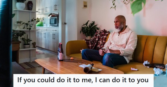 Man watching tv after a long day at work