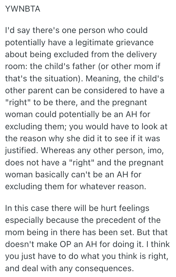 Screenshot 2025 03 03 at 08.51.56 When This Future Mom Chose Her Birthing Partners, She Didnt Know How Much Trouble It Would Cause. Now Her Own Mom Is Kicking Up A Fuss.