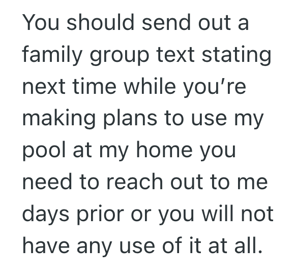 Screenshot 2025 03 04 at 6.16.31 PM Man Told His Family They Could Use His Pool, So His Family Planned A Pool Party Without Asking Him First