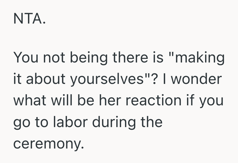 Screenshot 2025 03 04 at 7.10.47 PM Pregnant Woman Said She Cant Make It To Her Brother In Laws Wedding Because Its Too Close To Her Due Date, So The Bride Is Calling Her Selfish