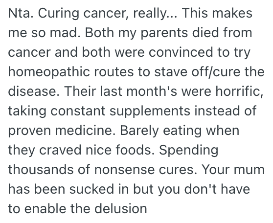 Screenshot 2025 03 05 at 10.26.29 Woman Has Tolerated Her Moms Opposition To The Medical Approach That Is Treating Her Incurable Illness, But Now Her Claims Are Getting Wilder