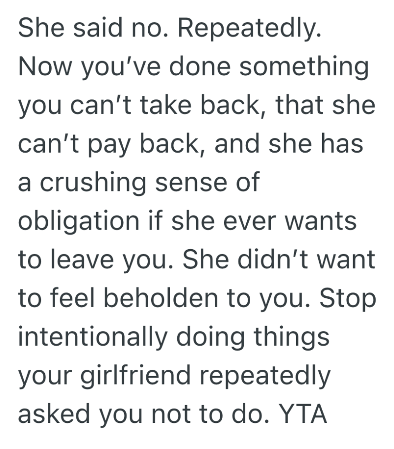 Screenshot 2025 03 05 at 2.36.30 PM e1741203495332 Man Secretly Pays Off His Girlfriend’s Debt As A Gift, But She Sees It As A Betrayal Instead