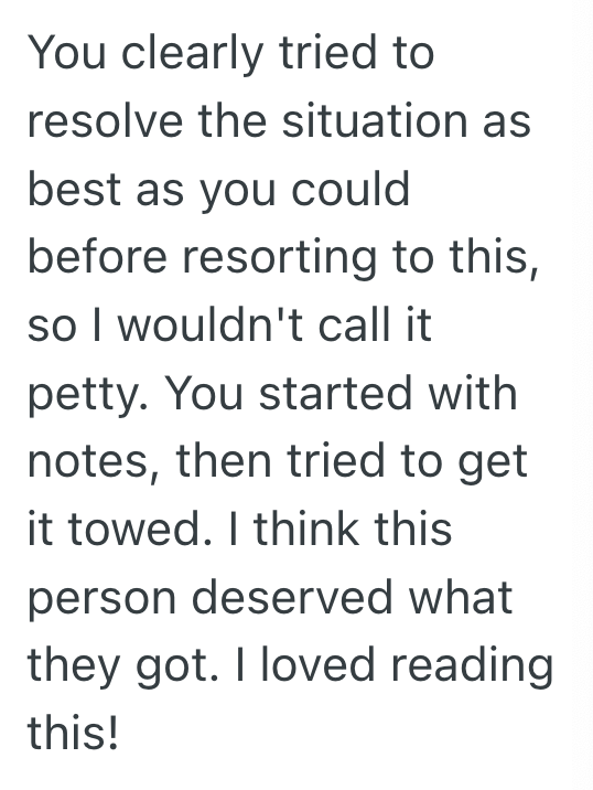 Screenshot 2025 03 06 at 3.50.13 PM A Mystery Car Kept Blocking A Reserved Parking Space, So A Renter Found A Creative Way To Teach The Owner A Lesson