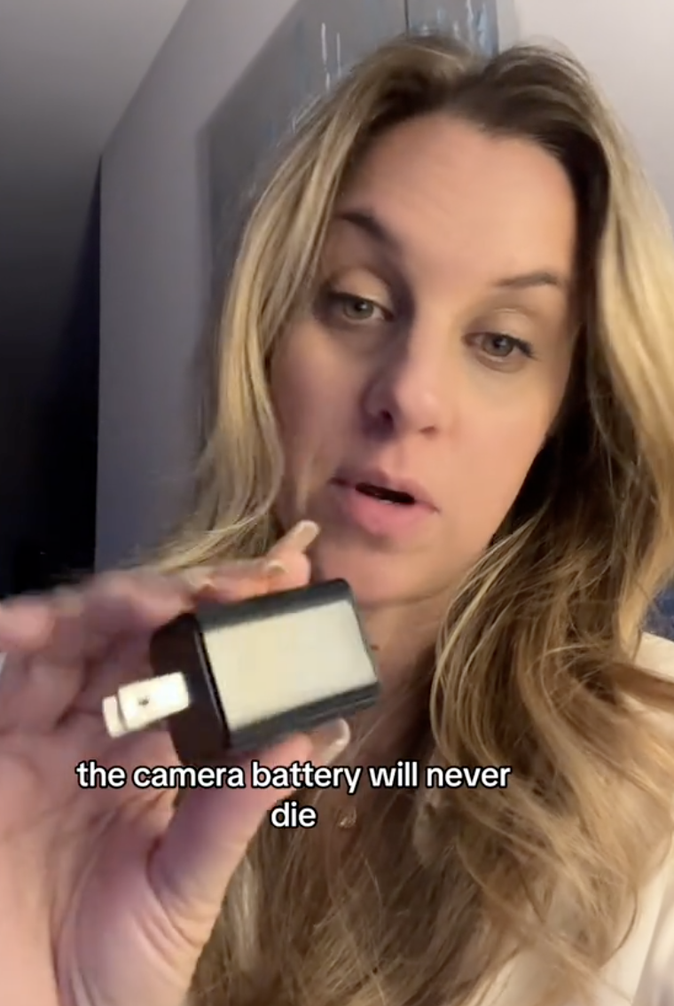 woman talks about hidden camera battery