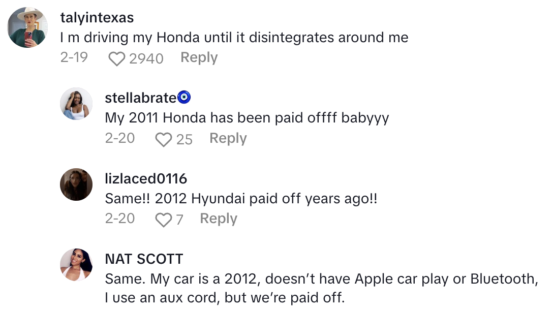 Screenshot 2025 03 06 at 9.15.43 AM I pay $700 a month.   Driver Said Shed Prefer To Have An Old, Beat Up Car Instead of Her New SUV