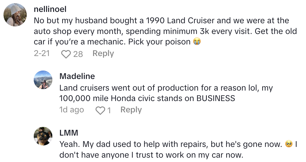 Screenshot 2025 03 06 at 9.16.19 AM I pay $700 a month.   Driver Said Shed Prefer To Have An Old, Beat Up Car Instead of Her New SUV