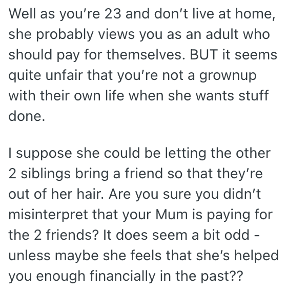 Screenshot 2025 03 07 at 11.24.25 She Isnt Going On Vacation With Her Family Because She Cant Afford To Pay Her Own Way, But When She Found Out Her Mom Was Paying For Her Siblings Friends To Go On The Trip, She Was Really Upset