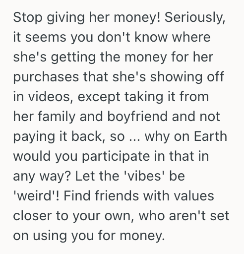 Screenshot 2025 03 07 at 6.00.36 PM Unemployed Woman Is Living A Fake Luxurious Life, And She Asked Her Friend To Loan Her Money. But Her Friend Said No And Now Their Are Weird Vibes.