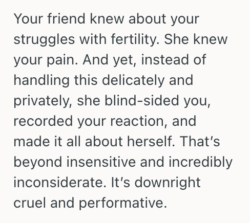 Screenshot 2025 03 08 at 10.15.19 AM Her Friend Insensitively Recorded Her Reaction To A Pregnancy Announcement, So She Gave Her A Reaction That Wasnt Expected