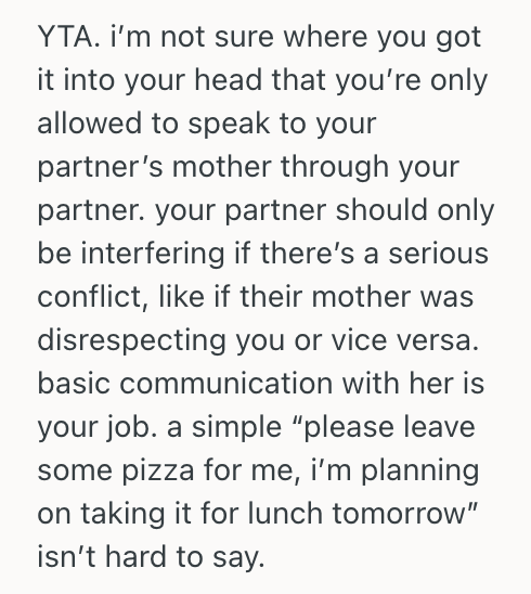 Screenshot 2025 03 10 at 10.07.03%E2%80%AFAM Their Partner Didnt Stand Up To Their Mother In Law For Them Over Some Leftover Pizza, So This Person Got Frustrated And Blamed Their Partner
