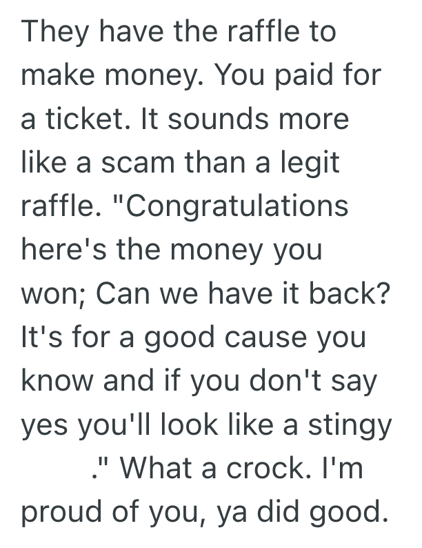 Screenshot 2025 03 10 at 12.00.37 PM He Won Big In A Raffle, But When They Tried To Guilt Trip Him Into Donating His Prize, He Stood Firm And Walked Away