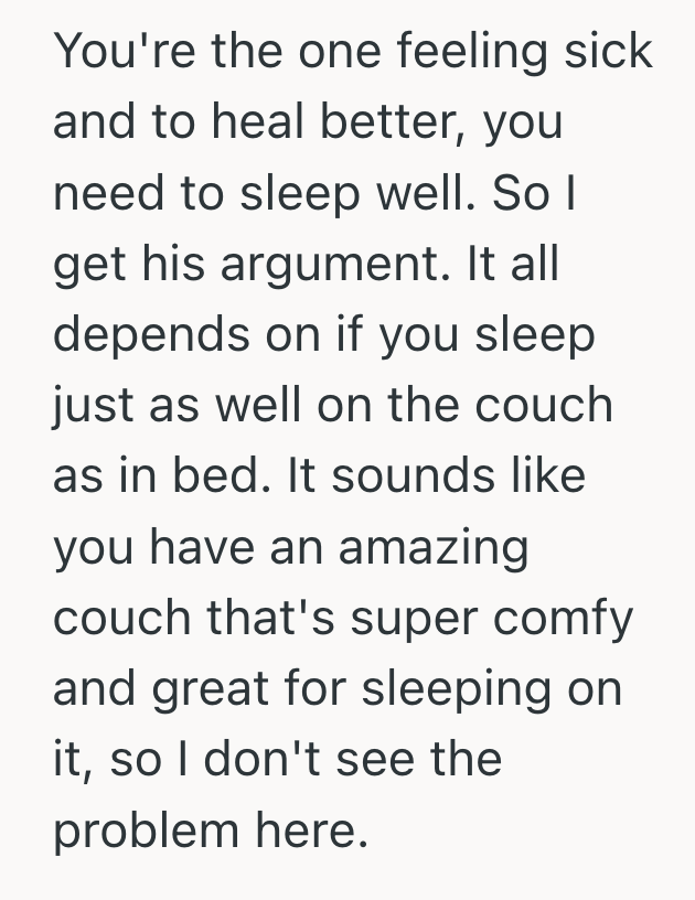 Screenshot 2025 03 11 at 11.20.00 PM She Wants To Sleep On The Couch So She Wont Disturb Her Husband While She Is Sick, But He Doesnt Want Her To