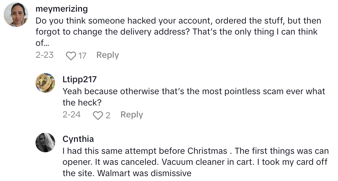 Screenshot 2025 03 13 at 4.25.01 PM A Hacker Got Into This Womans Walmart Account And Ordered $775 Worth Of Items To Her Apartment