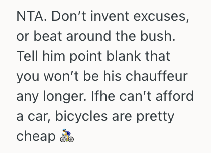 Screenshot 2025 03 15 at 6.39.12 PM Man Keeps Demanding That His Coworker Drive Him Home From Work, But The Coworker Doesnt Want To Drive Him Home Anymore