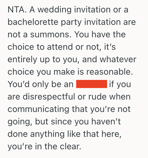 Screenshot 2025 03 17 at 1.41.58 PM Woman Didnt Want To Go On A Long And Expensive Trip For Her Friends Bachelorette Party, So The Group Started Guilt Tripping Her
