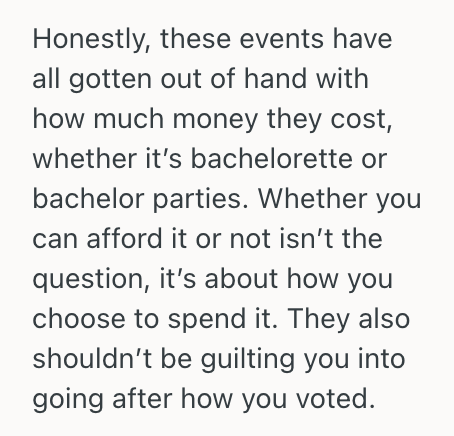Screenshot 2025 03 17 at 1.44.14 PM Woman Didnt Want To Go On A Long And Expensive Trip For Her Friends Bachelorette Party, So The Group Started Guilt Tripping Her