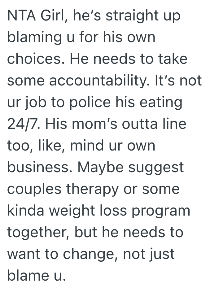 Screenshot 2025 03 18 at 10.05.01 AM Her Husband Is Frustrated That He Keeps Gaining Weight, But Hes Blaming His Weight Gain On The Wrong Person