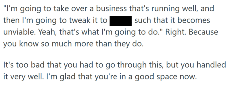 Screenshot 2025 03 20 at 11.18.07 PM Company Got Bought Out By Another Organization, And Employees New Boss Was Running Things Terribly. But When She Gave Him The Option To Take A Pay Cut Or Get Fired, He Sued Them And Won.