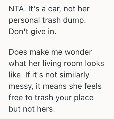 Screenshot 2025 03 21 at 1.57.27 AM Her Friend Left A Big Mess In Her Car And Didnt Even Apologize, So She Refused To Give Her Another Ride