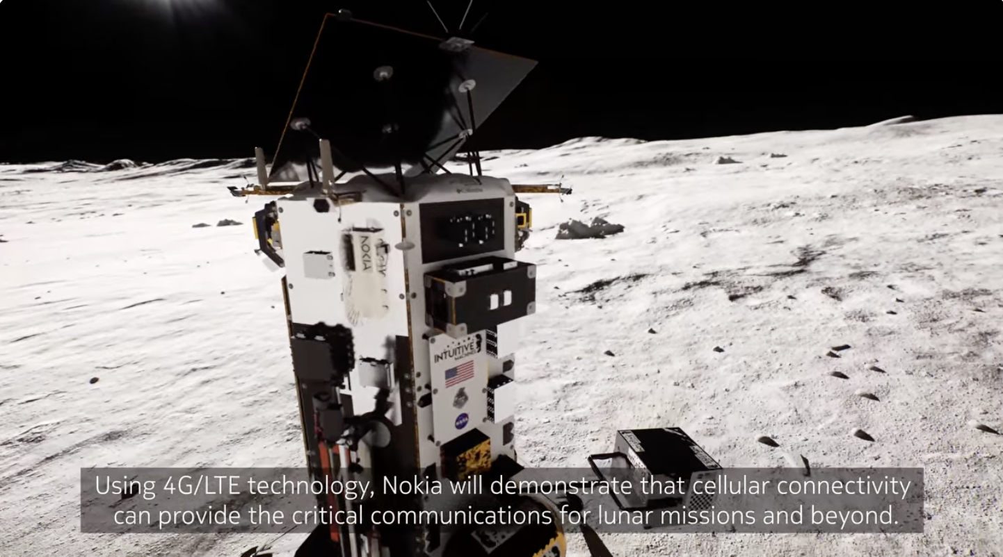 nokia bell labs 4G network on moon