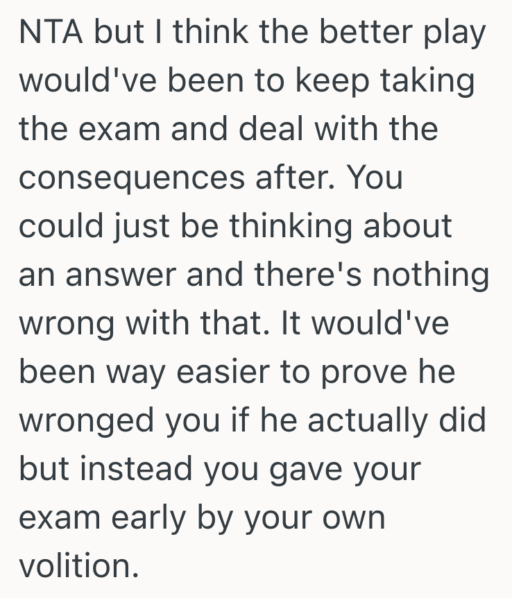 Screenshot 2025 03 25 at 10.57.43 PM A Teacher Thinks A Student Is Cheating, So He Bullies Them Into Turning His Exam In Early. Now The Student Is Taking His Case To The Vice Principal.