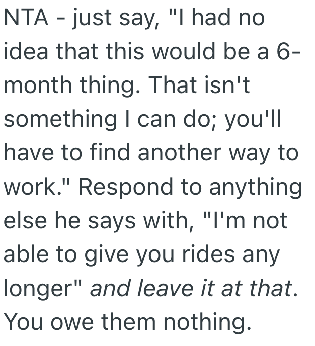 Screenshot 2025 03 25 at 3.54.41 PM A Coworker Asked For A Ride And They Said Yes, But They Didnt Know He Was Making A Six Month Commitment
