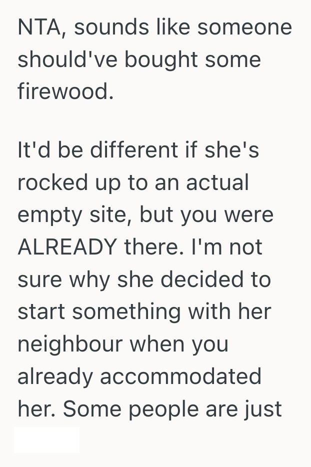 Screenshot 2025 03 26 at 11.44.26 AM An Unexpected Guest Crashed Their Campsite, And A Heated Exchange Over Firewood Threatened To Ruin The Whole Trip