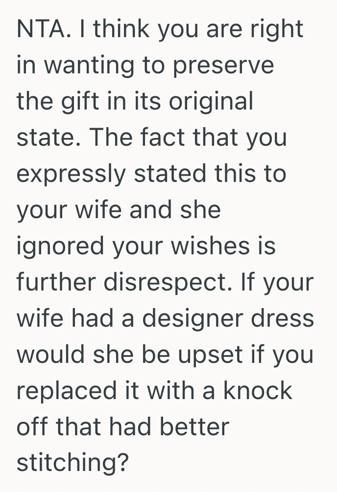 Screenshot 2025 03 27 at 5.04.53 PM Husband Cherished A Thoughtful Gift From His Friend, But When His Wife Altered It Against His Wishes, It Sparked A Debate About Aesthetics And Sentimentality