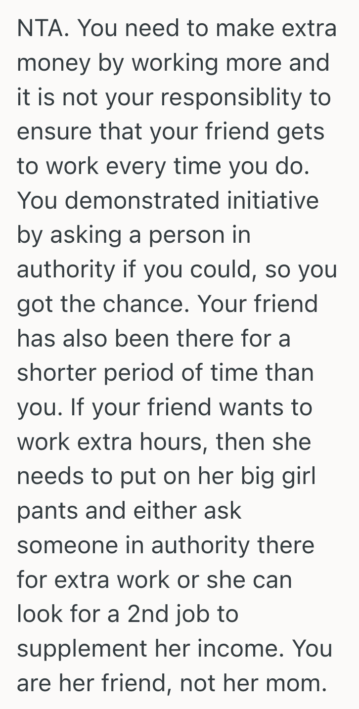 Screenshot 2025 03 28 at 12.13.21 PM One Employee Took Advantage Of An Opportunity To Get More Hours, But Her Work Friend Saw It As A Betrayal
