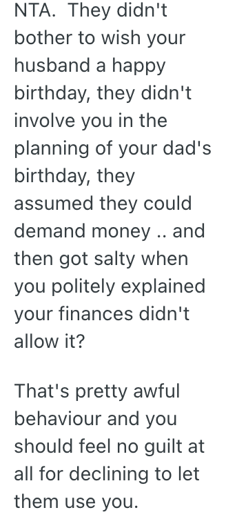 Screenshot 2025 03 28 at 5.19.11 PM Her Family Expects Her To Chip In A Lot of Money For Her Dads Birthday, But She Told Them She Doesnt Think So