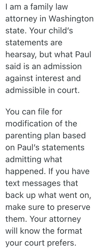 Screenshot 2025 03 30 at 3.50.29 PM Her Daughter Doesnt Want To Be Around Her Stepbrother, But Dad Isnt Keen On Switching Up The Visitation Schedule