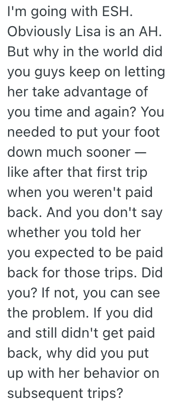 Screenshot 2025 03 30 at 3.58.09 PM Her Friend Expects Her To Pay For An Overseas Girls Trip, But Shes Tired Of Footing The Bill For Her