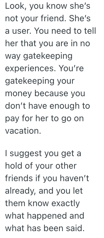 Screenshot 2025 03 30 at 3.58.58 PM Her Friend Expects Her To Pay For An Overseas Girls Trip, But Shes Tired Of Footing The Bill For Her