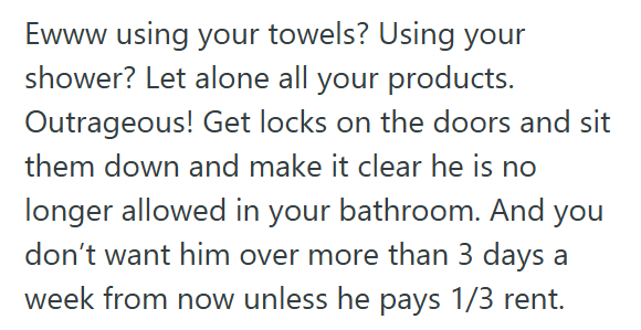 Shower 4 1 Roommate’s Boyfriend Keeps Using Her Shower Without Permission, So She Tells Him To Stop And Sparks A Household Feud