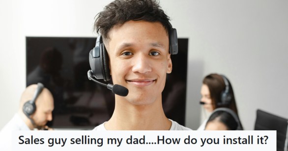 Young telemarketer on the phone to his next client
