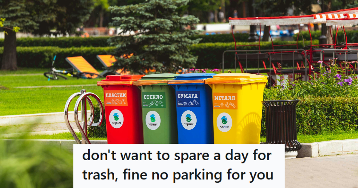 trash bins at curb