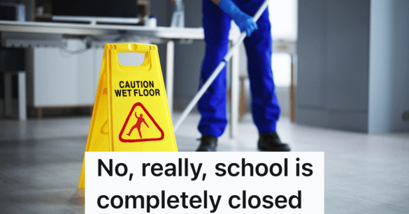 janitor mops floor nera caution wet floor sign