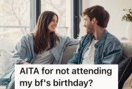 She Was Planning To Visit Her Family Over The Weekend, But Her Boyfriend Really Wants Her To Stay In Town To Celebrate His Birthday With Him