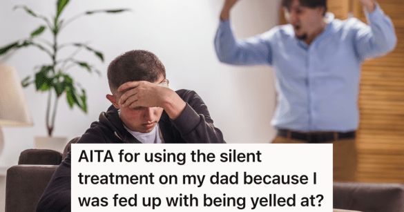 dad yells at teenage boy who ignores him