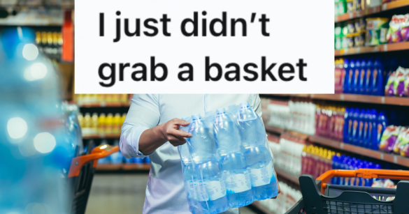 man carrying bottles of water
