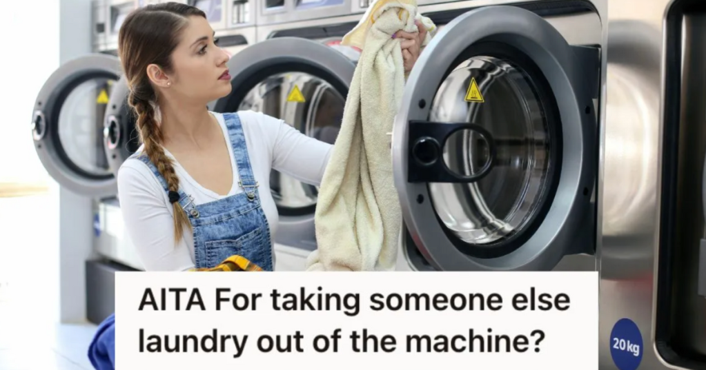 woman removing laundry out of the washing machine