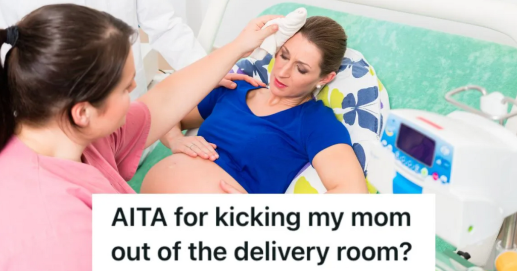 nurse assisting a pregnant woman in labor in the delivery room