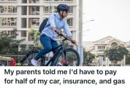 Teen’s Parents Told Him He Would Have To Pay For His Own Car Expenses, So He Decided To Ride His Bike Instead Of Getting A Car