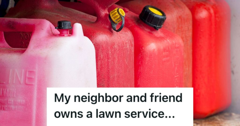 four gas cans lined up one after the other