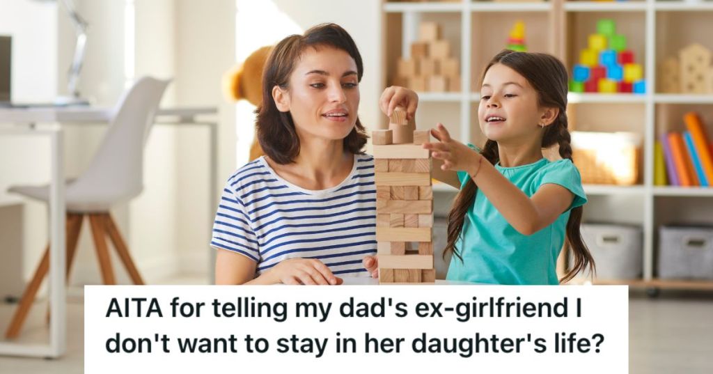 lady playing wooden blocks with a little girl