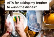 Her Brother Thought Painting The House Exempted Him From Chores, So He Started Yelling When She Asked Him To Wash The Dishes