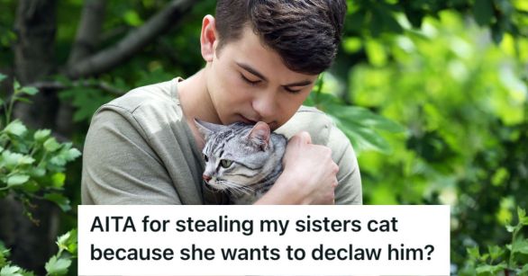 Man holding and hugging a sweet and fluffy cat