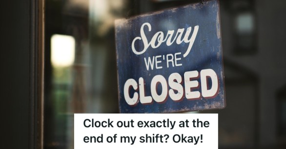 Door sign that says "Sorry, we're closed"