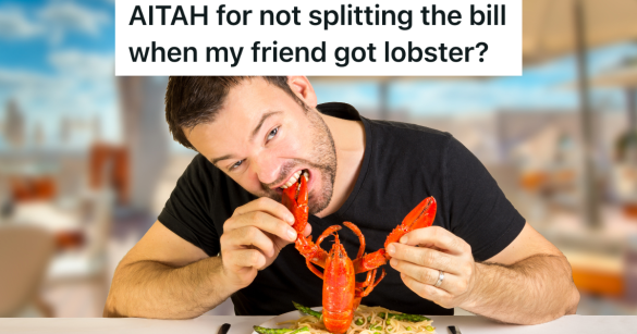 man at a restaurant eating lobster